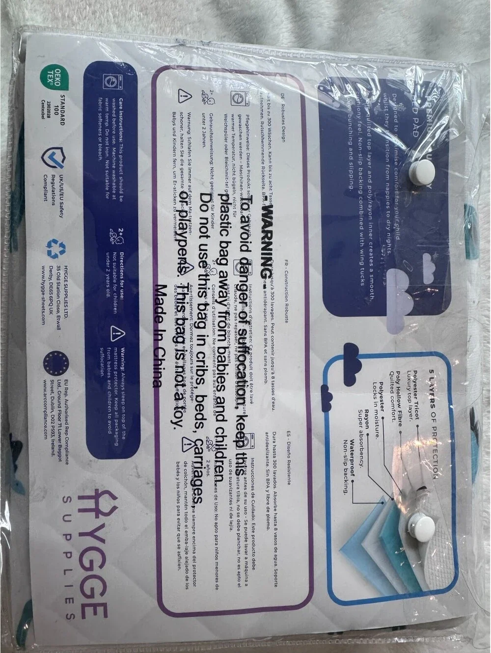 Hygge Sheets Potty Training Bed Pads 100% Waterproof Bed Wetting Sheets New